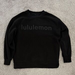 Lululemon Black Logo Pullover Crewneck Sweater